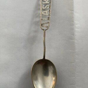 Sterling Silver Souvenir Spoon-Alaska-Spelled In Open Work On Handle  5 inches*